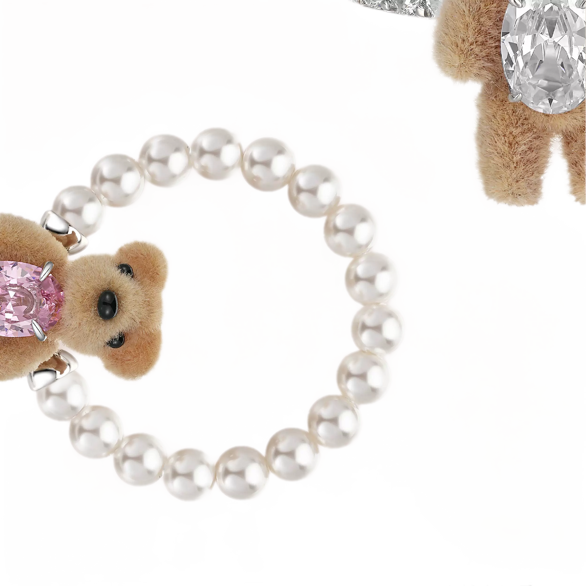 Velvet Mini Bear Pearl Ring