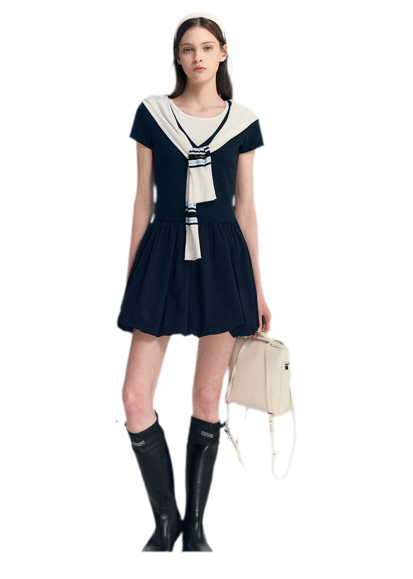 Contrast Trim Bubble Dress