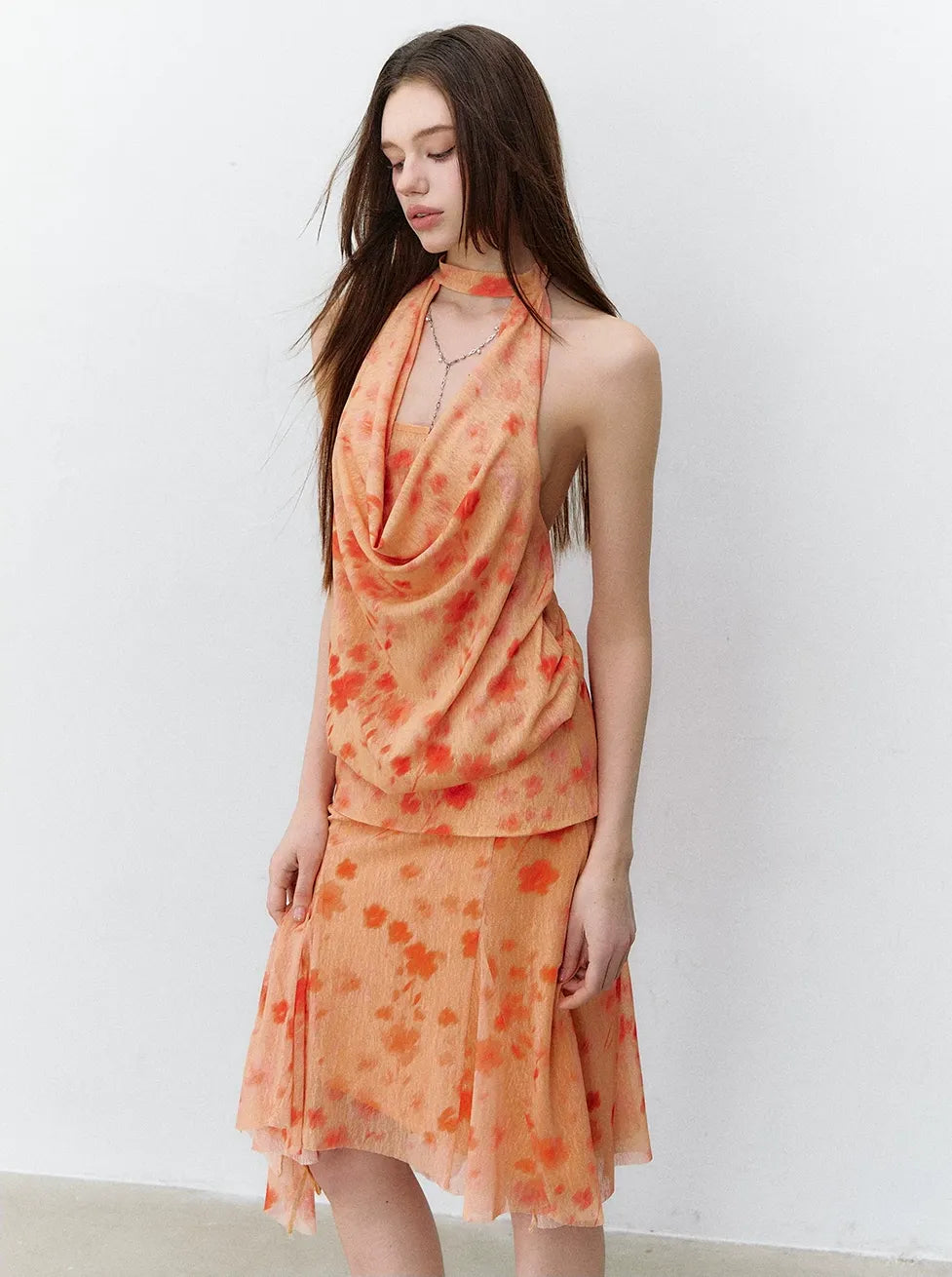 Heart Hunter Vacation Floral Halter Top &amp; Skirt