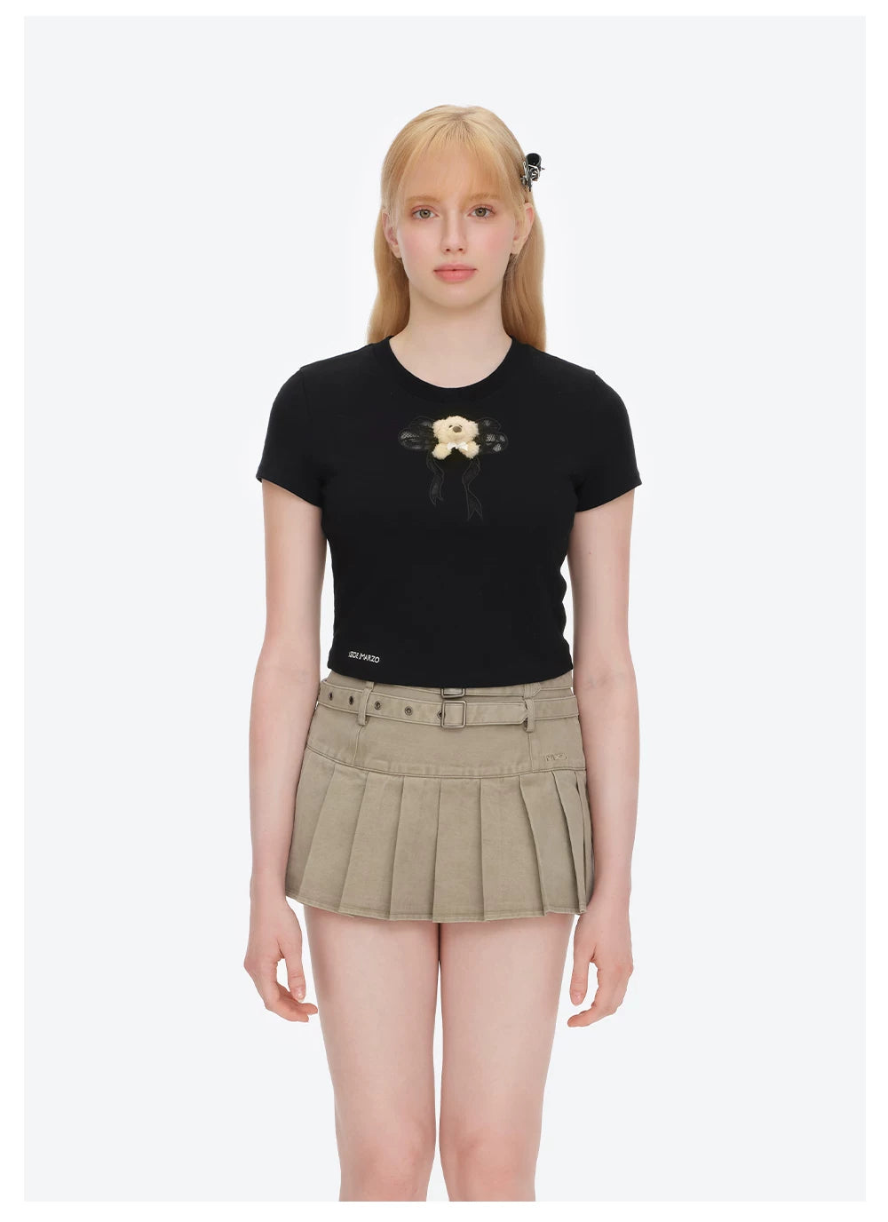 Spring/Summer 2026 Lace Bow Short Sleeve T-shirt