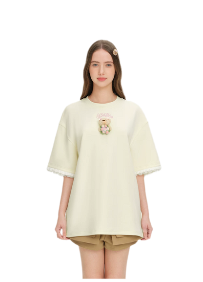 Bouquet Bear Print T-shirt