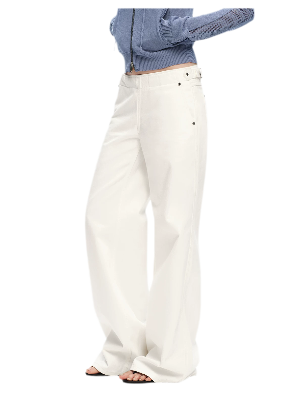 Pure Cotton Wide-Leg Jeans