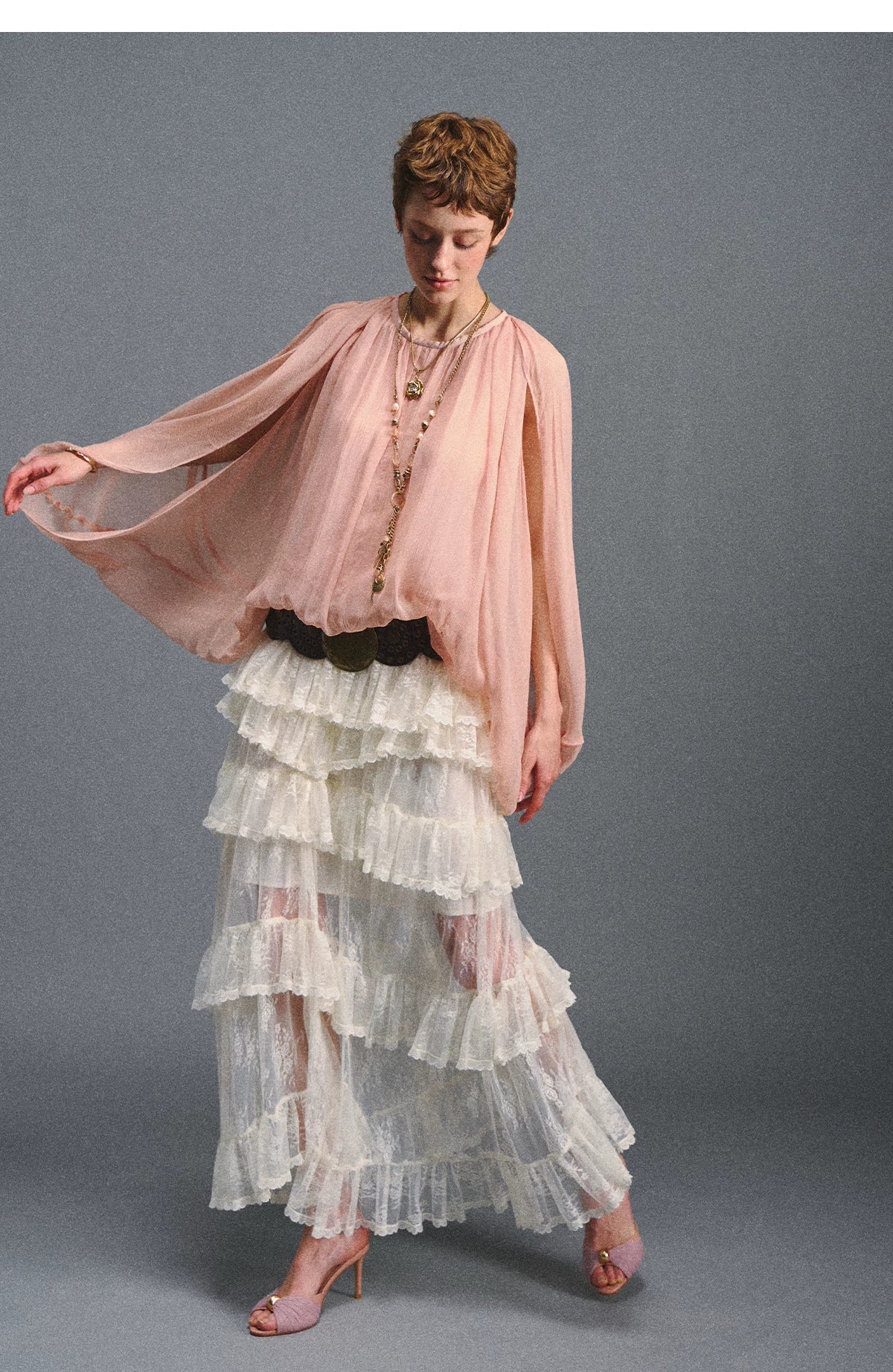 Cape Chiffon Blouse