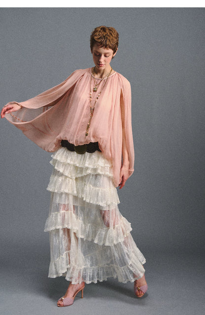 Cape Chiffon Blouse