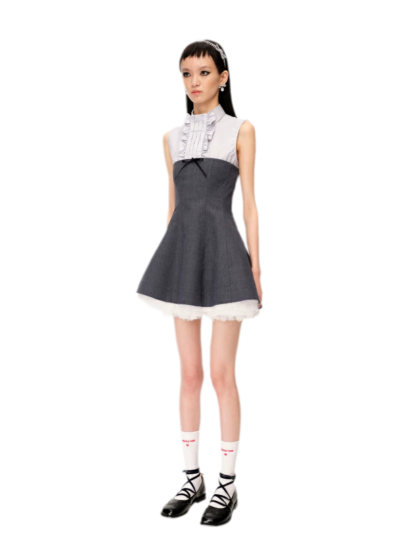 Structured Tulle A-Line Dress