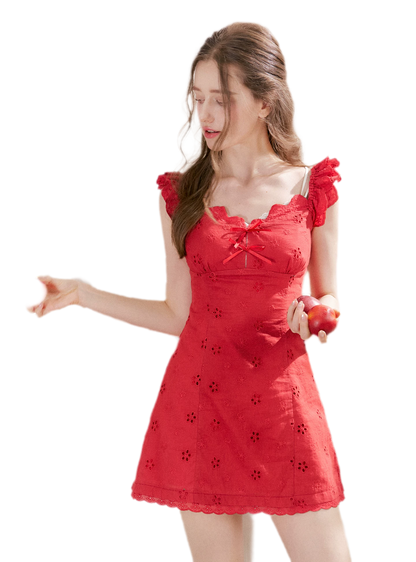 Embroidered Mini Dress