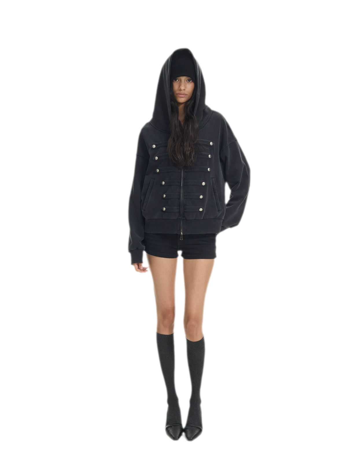 Washed Napoleon Hooded Jacket