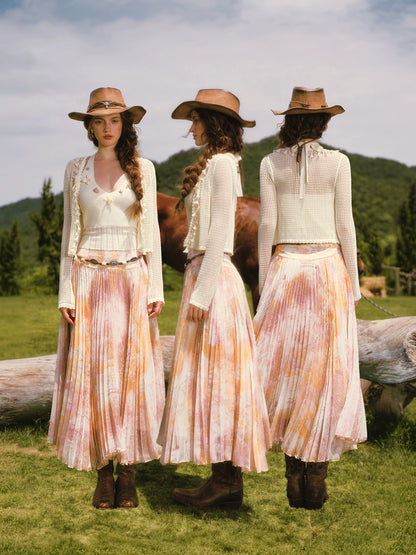 Hand-Knit Openwork Layered Set