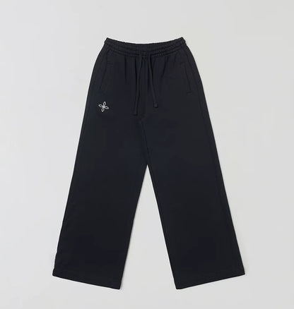 Cross Statue Wide-Leg Cotton Sweatpants