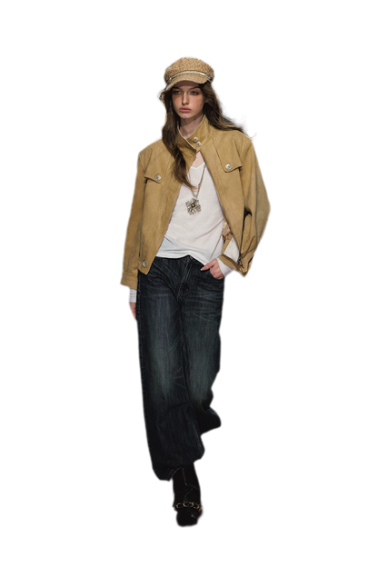 Jeans ricamati a quadri effetto lavato