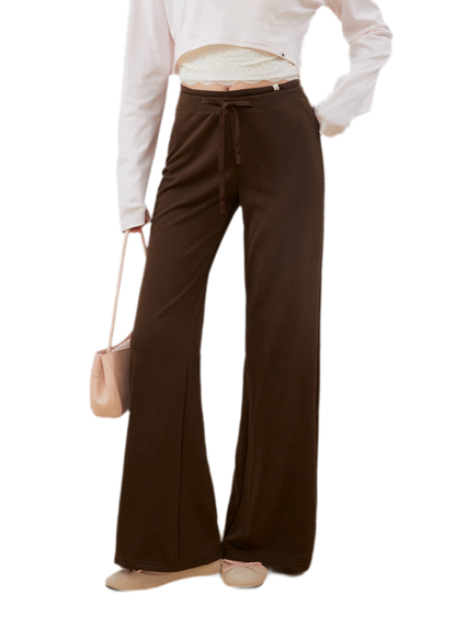 Strukturierte Sweatpants mit Kordelzug und weitem Bein