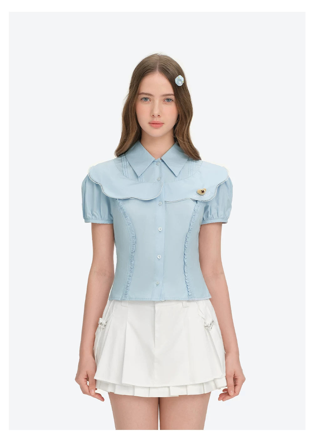 Patchwork Two-in-One Short Shirt