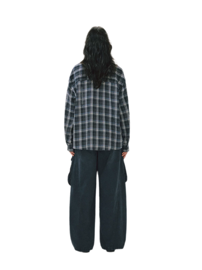 Pleated Wide-Leg Cargo Jeans