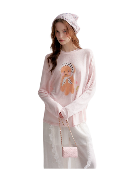 Lyocell Puppy Print Tee
