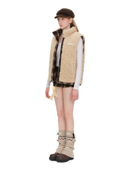 Vintage Plaid Reversible Down Vest