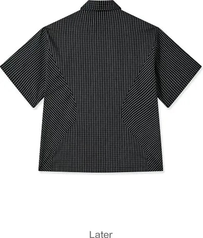 Structured Plaid Short-Sleeve Shirt