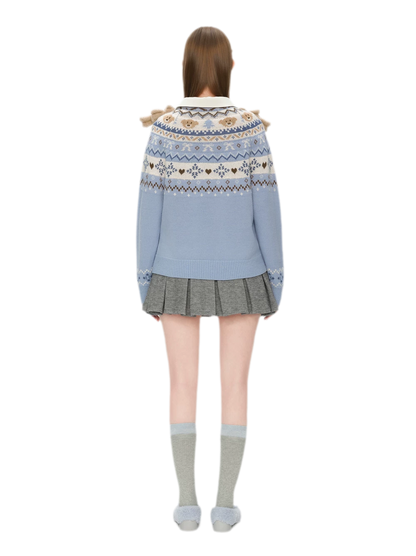 Fair Isle Bear Jacquard Sweater