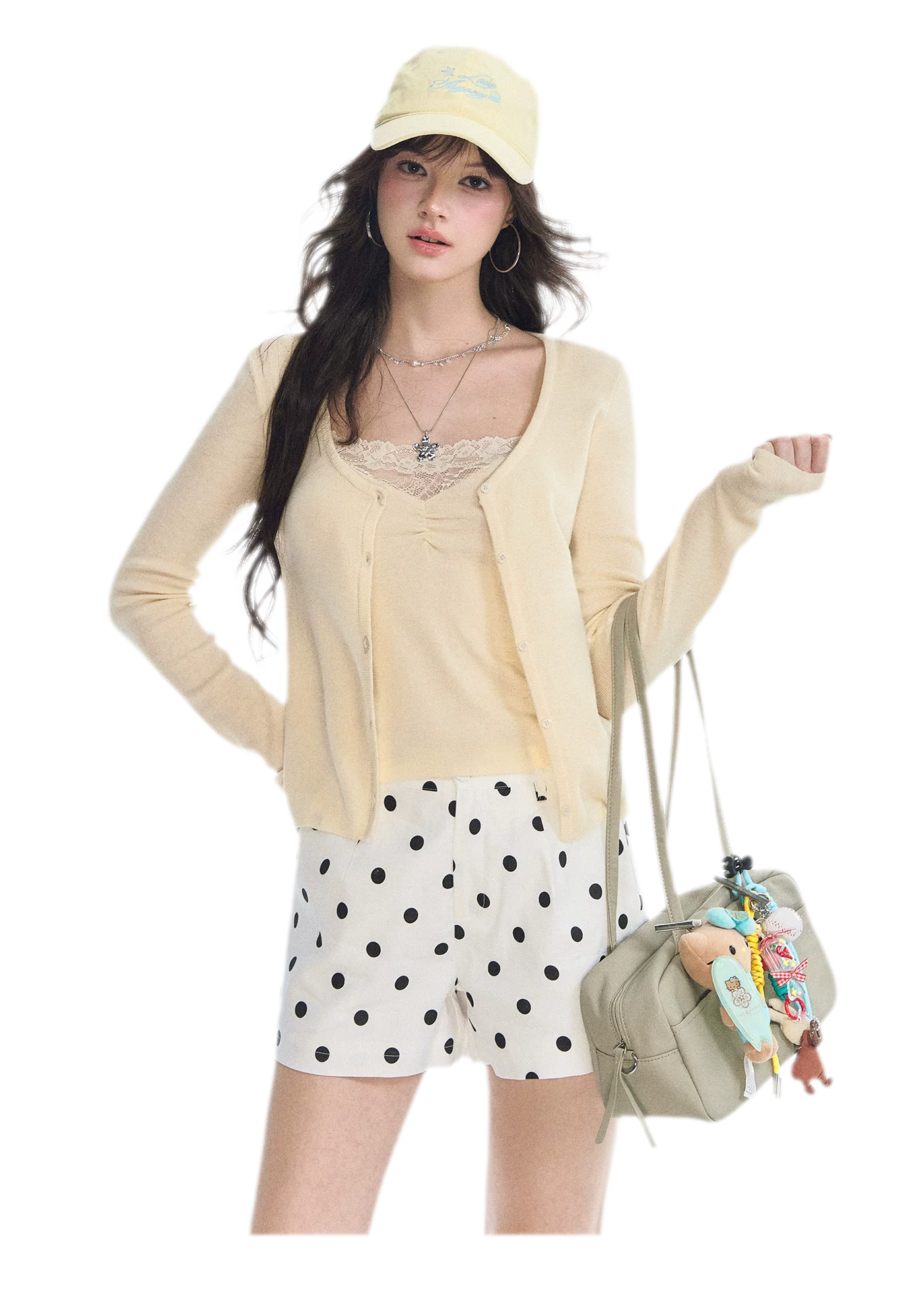 Lace Trim Knitwear Set