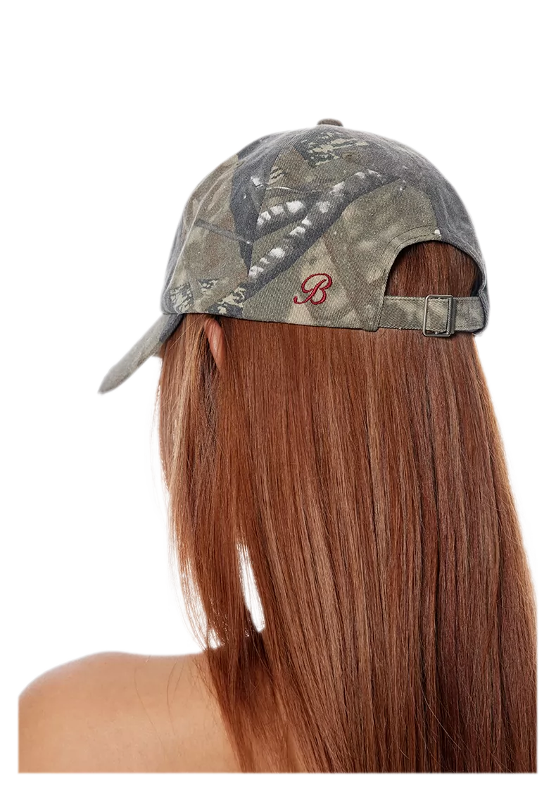 Camo Distressed Curved Hat