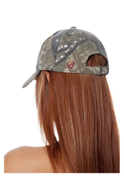 Camo Distressed Curved Hat