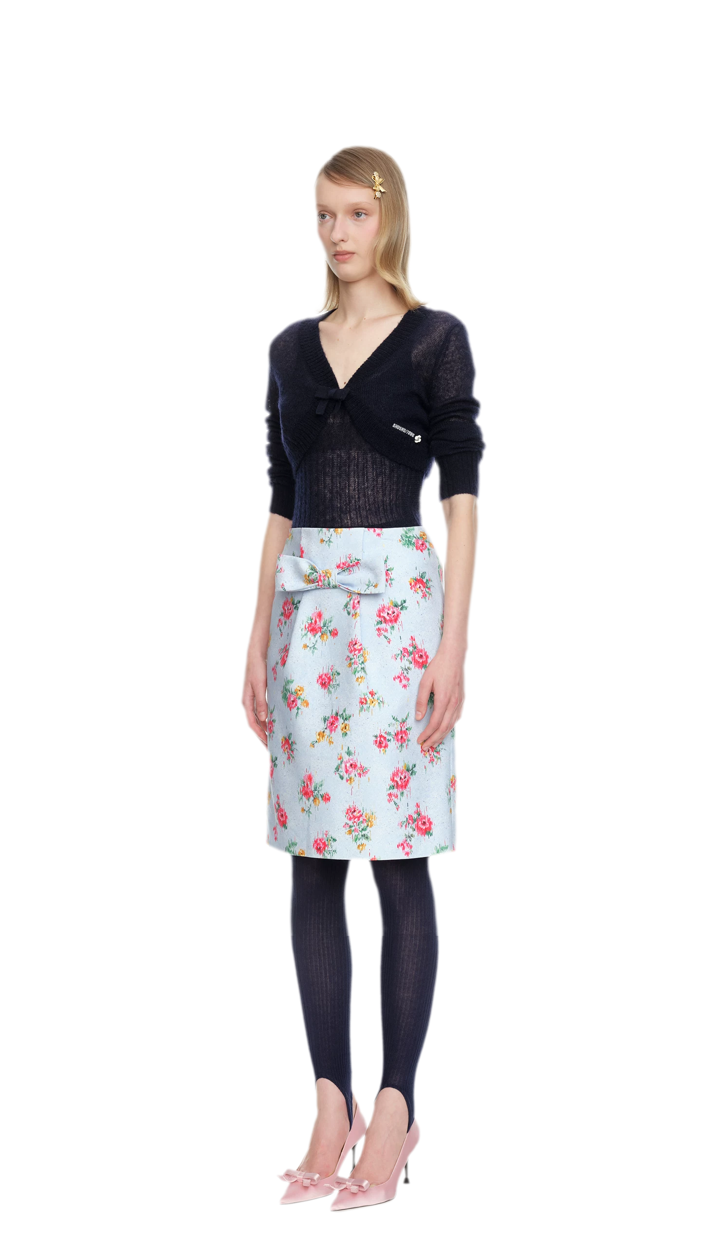 Bowknot Structured A-Line Skirt