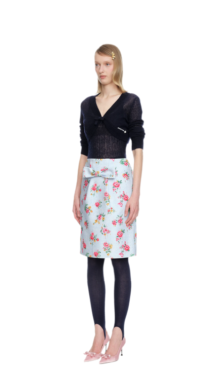 Bowknot Structured A-Line Skirt