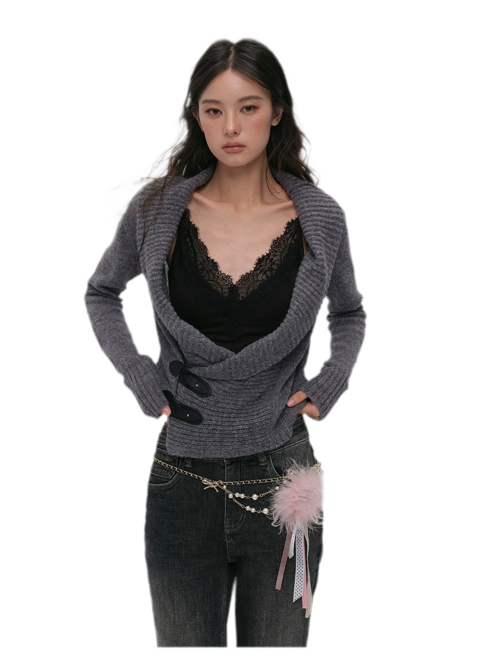 Wool Blend Shawl Cardigan