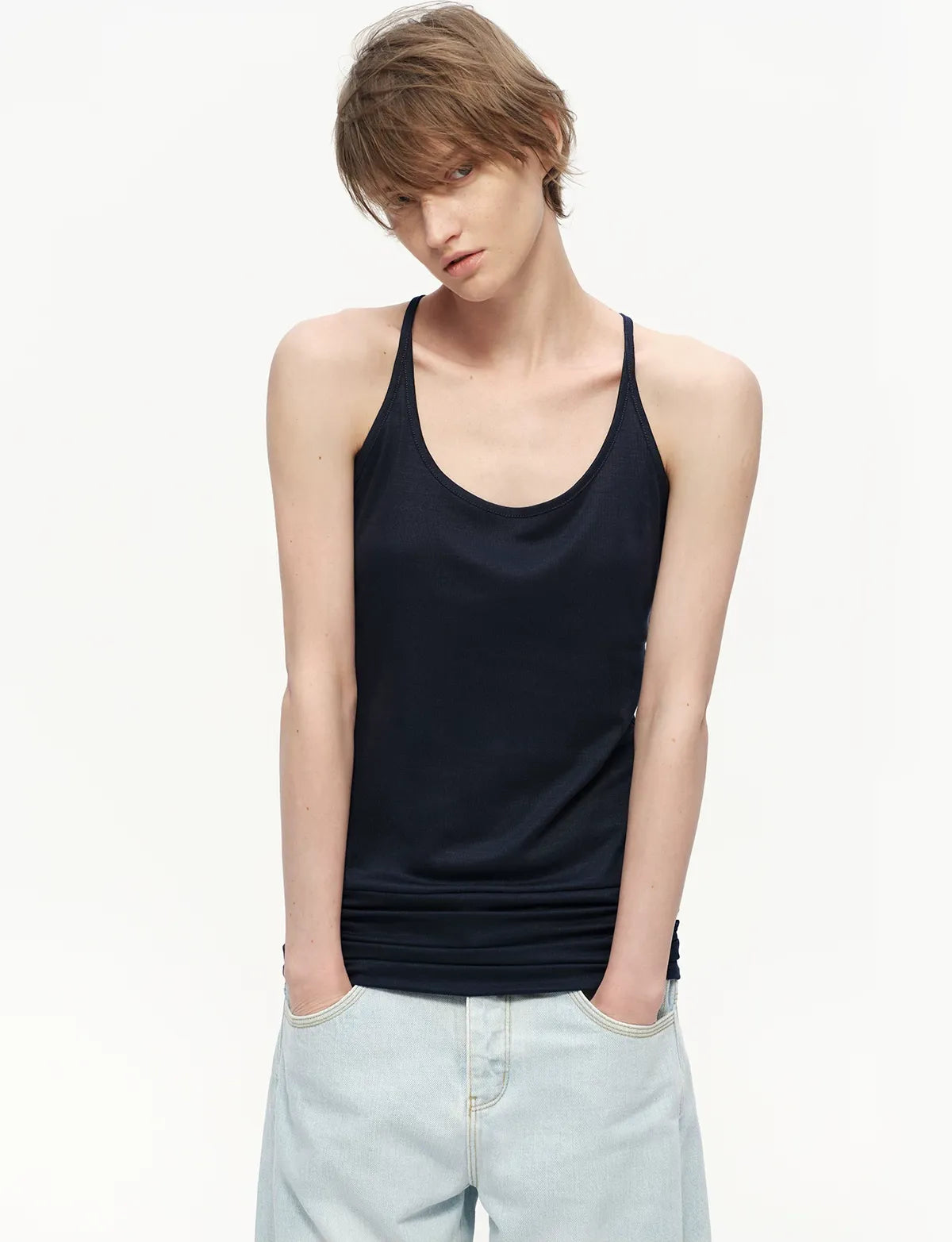 Lyocell Ruched Racerback Tank