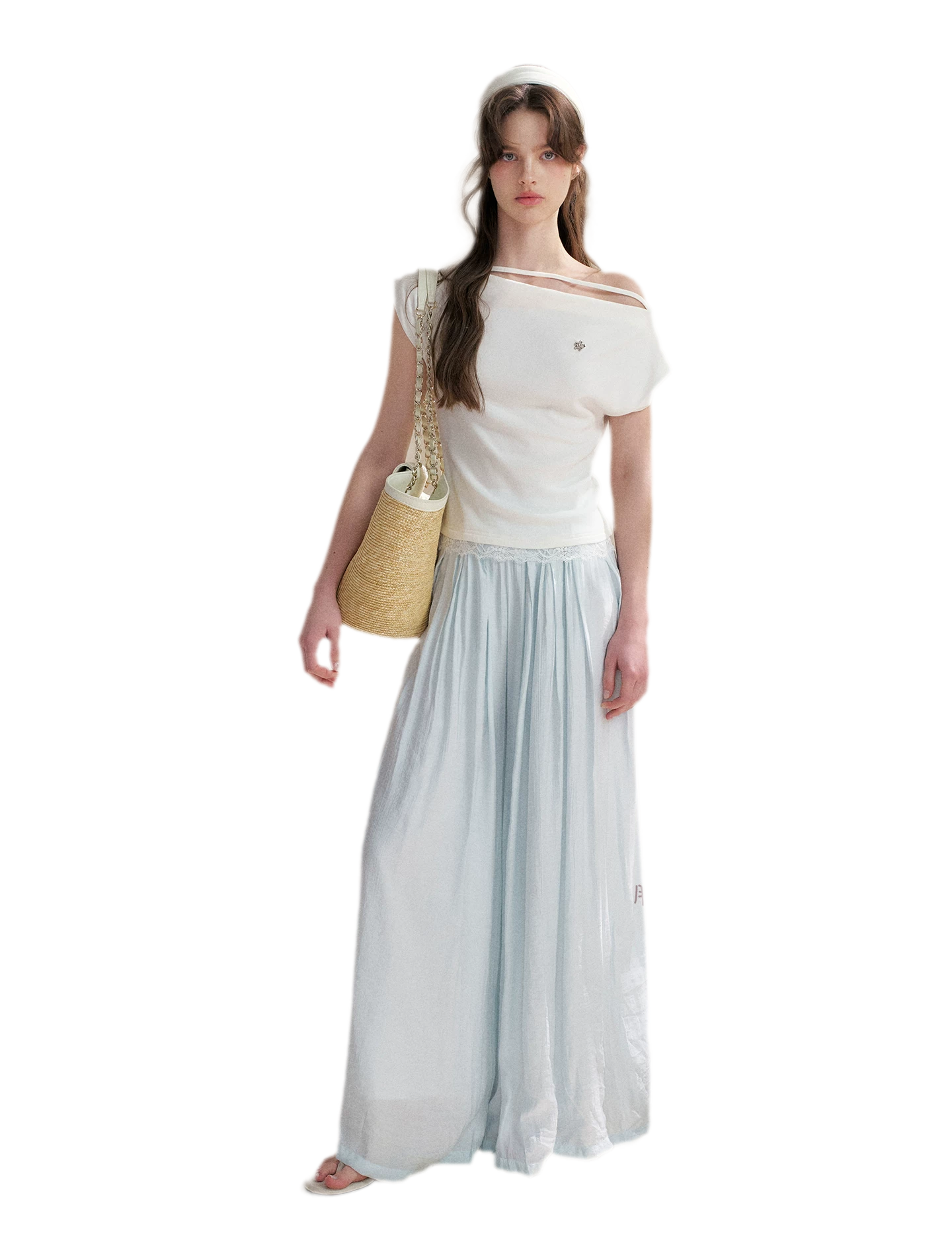 Pleated Wide-Leg Pants