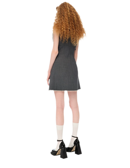 Rhinestone Bow A-Line Dress