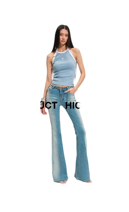 Shimmer Micro-Flare Jeans