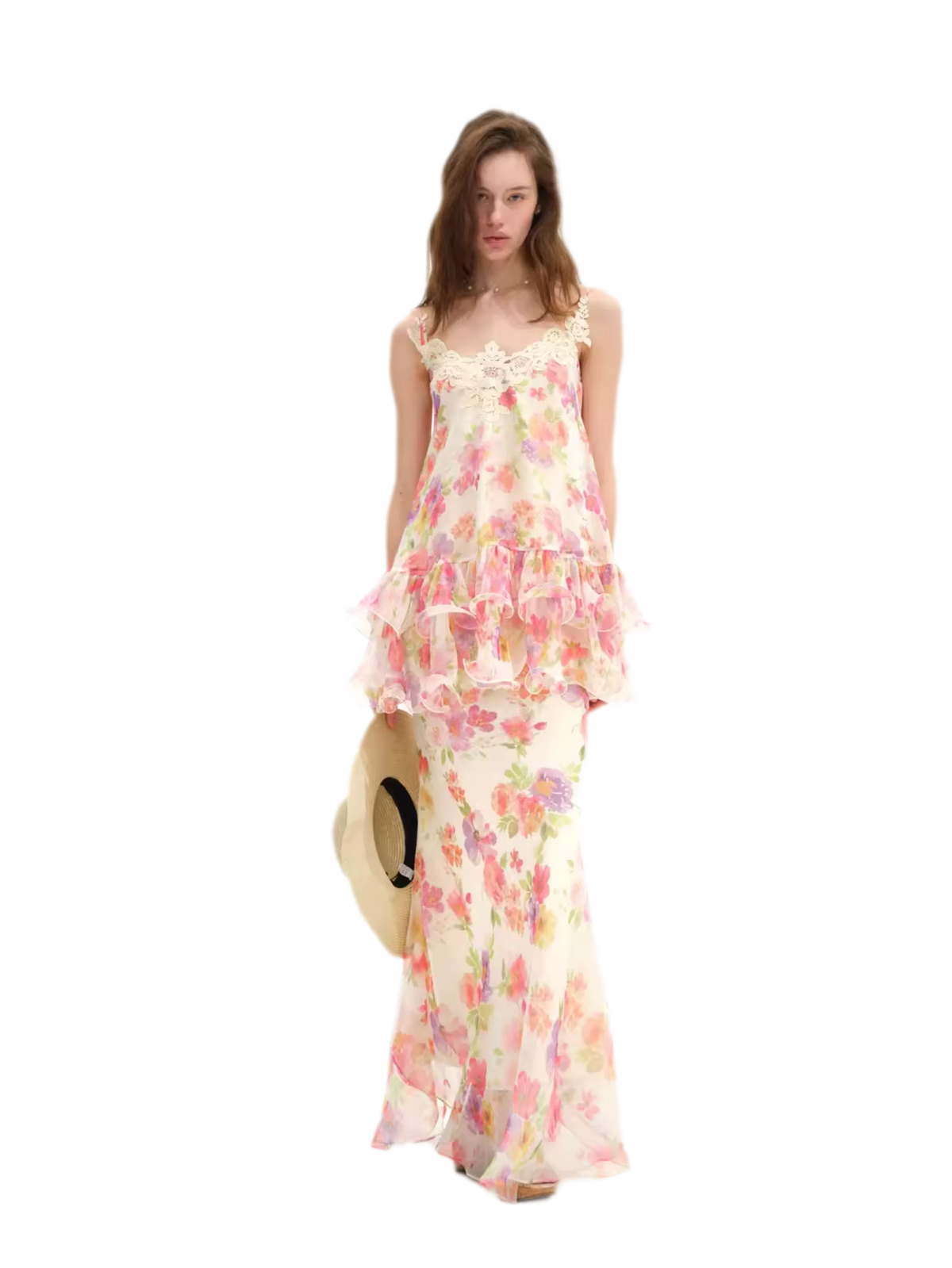 Watercolor Lace Fishtail Dress Set