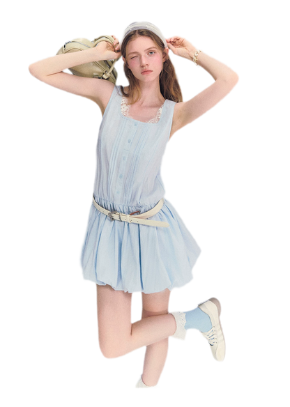 Lace Square Neck Dress