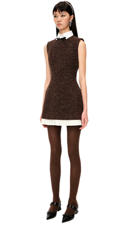 Elegant Pleated Hem Sleeveless Dress