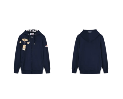 Áo hoodie oversized khóa kéo lót nỉ
