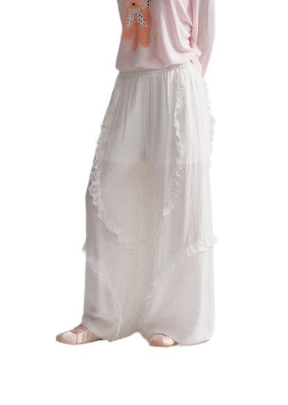 Lace Textured Wide Pants