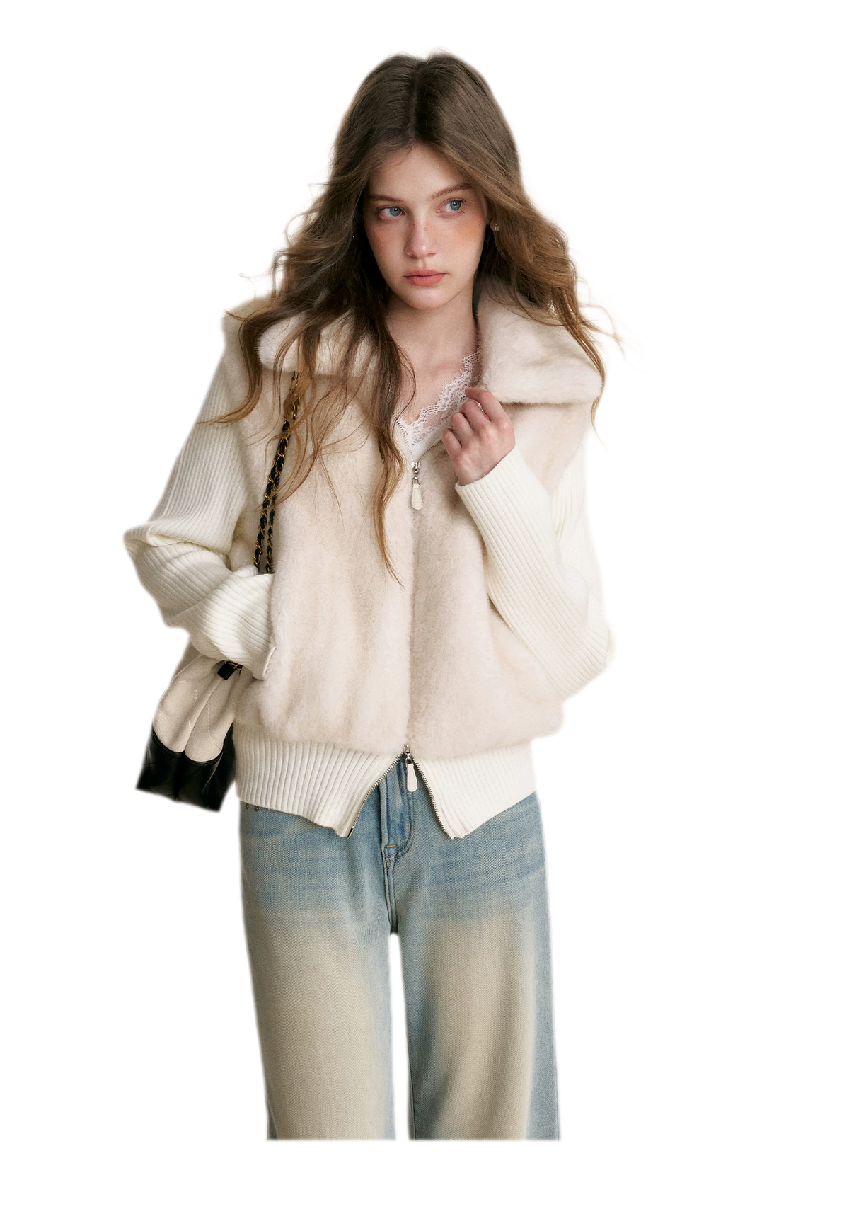 Mink Knit Patchwork Jacket