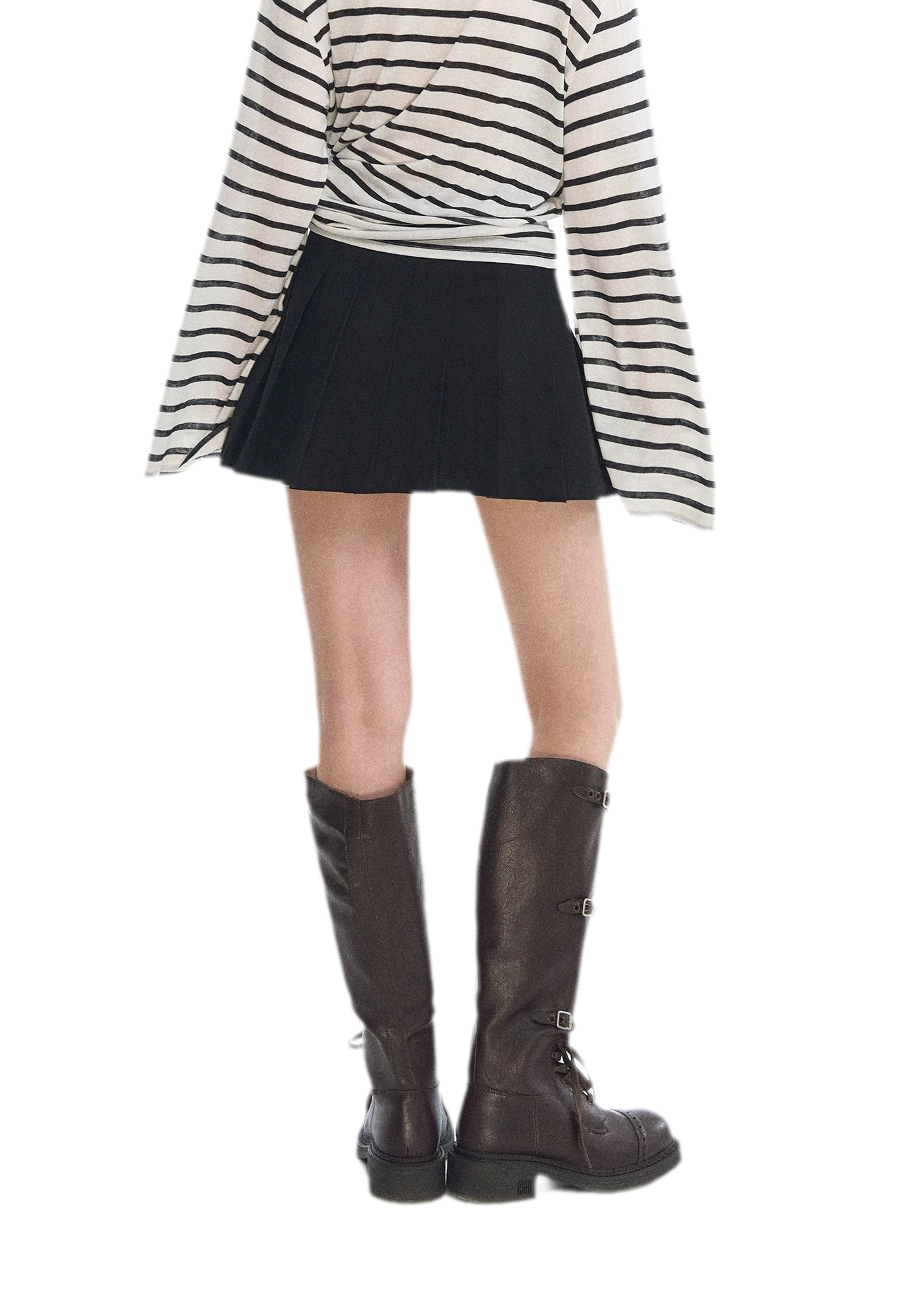 Asymmetrical Pleated A-Line Skort