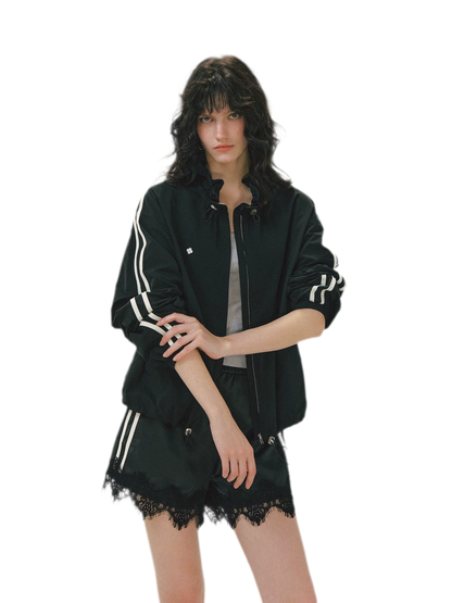Lace Trim Satin Shorts