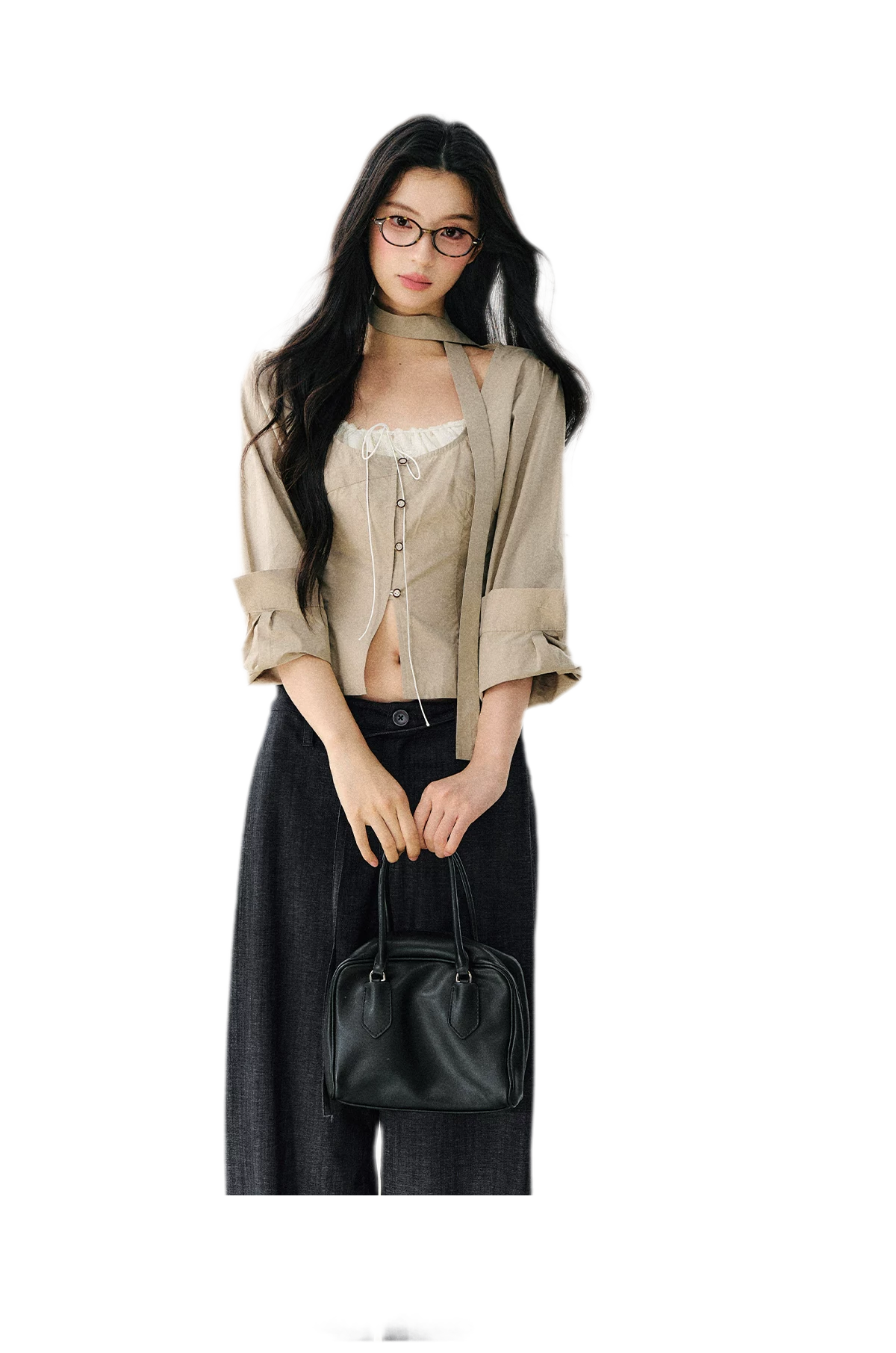 Halter Scarf Shirt Blouse