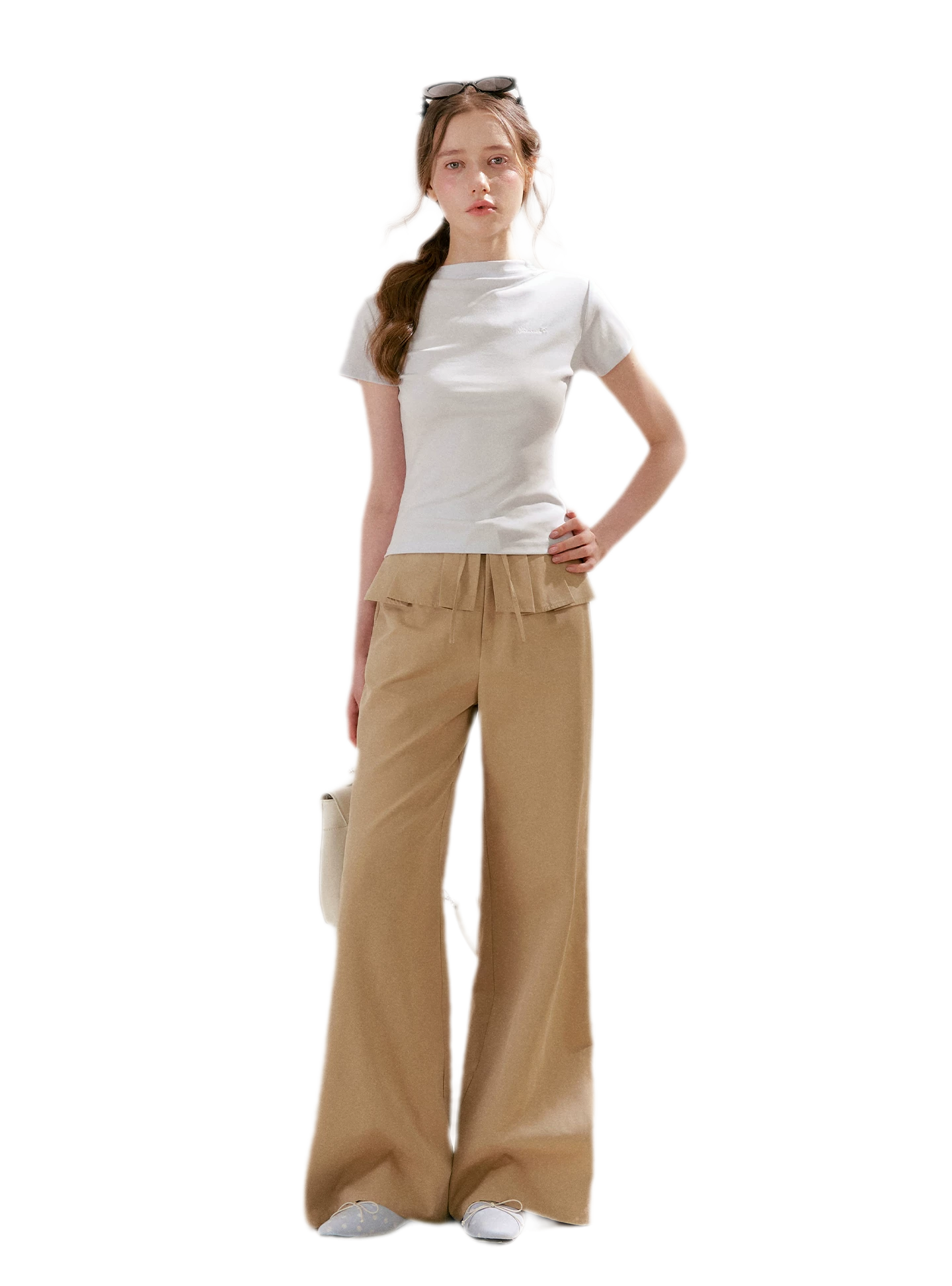Pleated Wide-Leg Pants