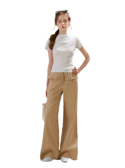 Pleated Wide-Leg Pants