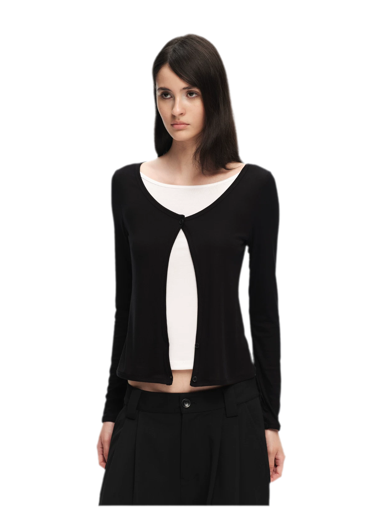 Lyocell Faux Two-Piece Top