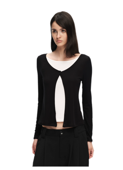 Lyocell Faux Two-Piece Top