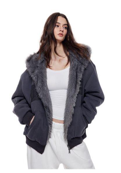 Reversible Faux Fur Hoodie