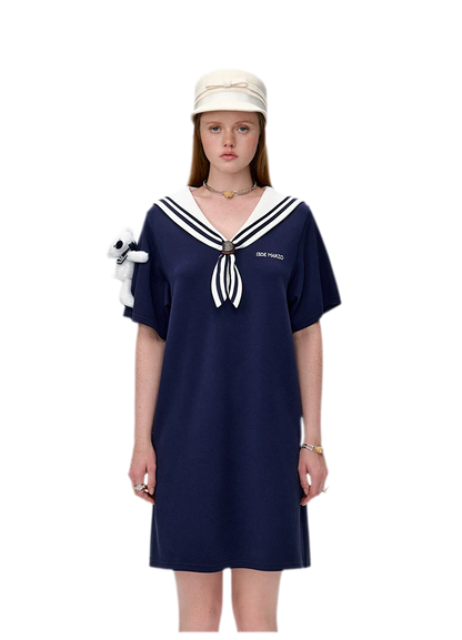 Sailor Collar T-Shirt Dress