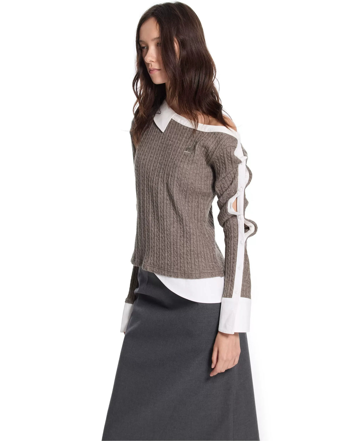 Cable Knit Cropped Sweater