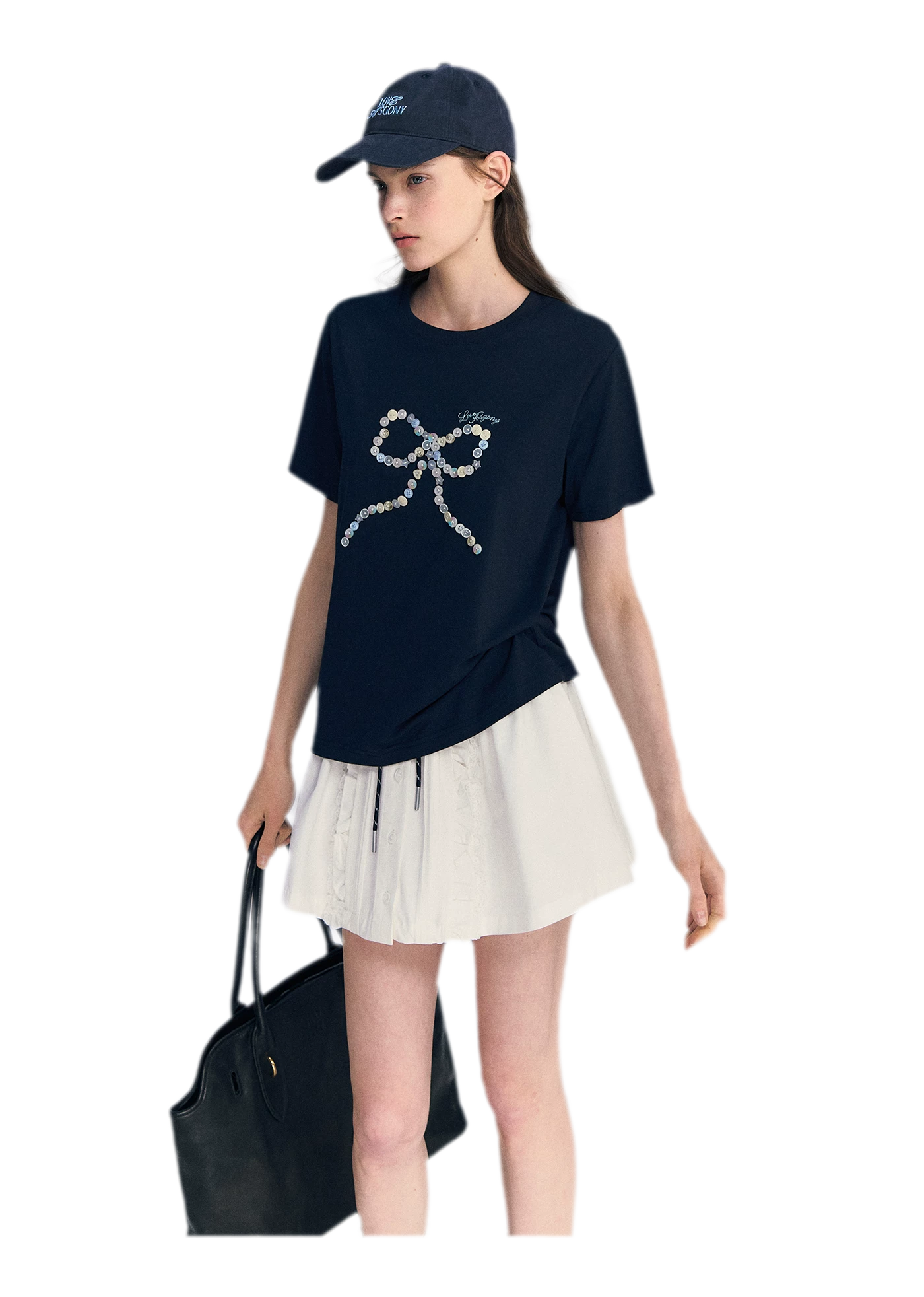 Hand-Sewn Bow T-Shirt