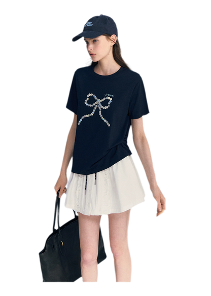 Hand-Sewn Bow T-Shirt