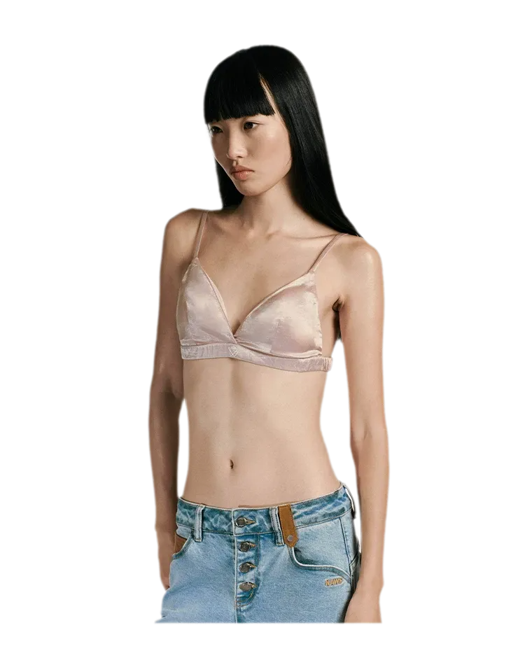 Crinkled Acetate Triangle Bra